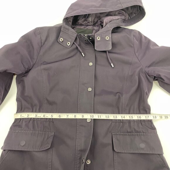 Talbots Purple Hooded Rain Coat Jacket Womens Size Small Petite Pockets Lined - Picture 5 of 9